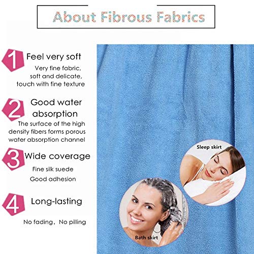 Premium Adjustable Microfiber Body Wrap Set - Spa Towel & Bathrobe for Women - Light Blue Shower Wrap for Spa, Bath, Pool & Gym - Machine Washable & Quick Dry - Perfect for College Dorm, Beach Vacation & Home Relaxation