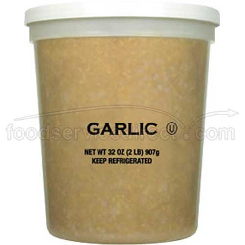 Tulkoff Chopped Natural Garlic - 32 oz. Tub (Pack of 6) | Fresh & Flavorful for Cooking, Sauces, and Meal Prep | Perfect for Restaurants & Home Chefs