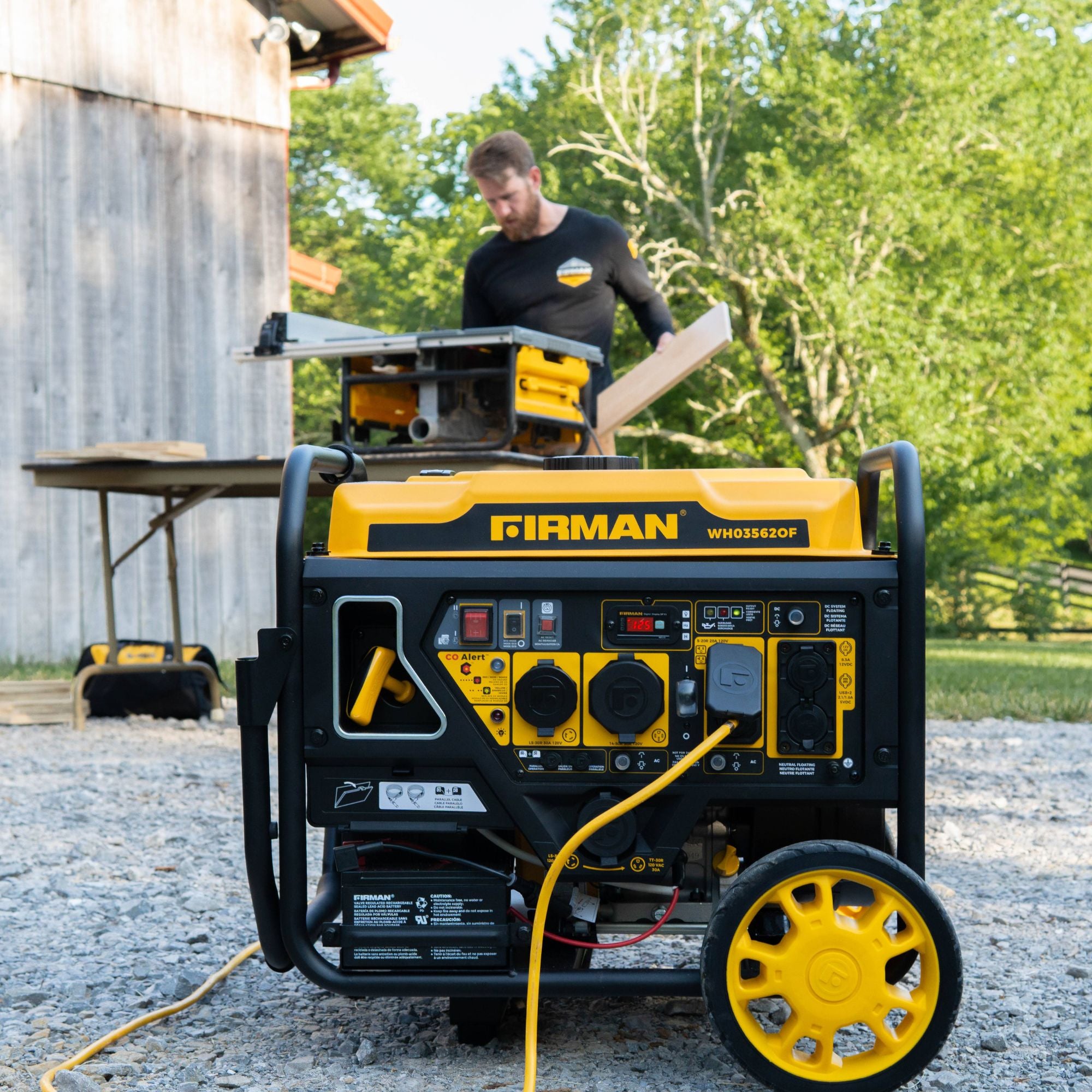 4400W Dual Fuel Open Frame Inverter Generator with Electric Start & CO Alert - Perfect for Camping, Home Backup Power, and Outdoor Events