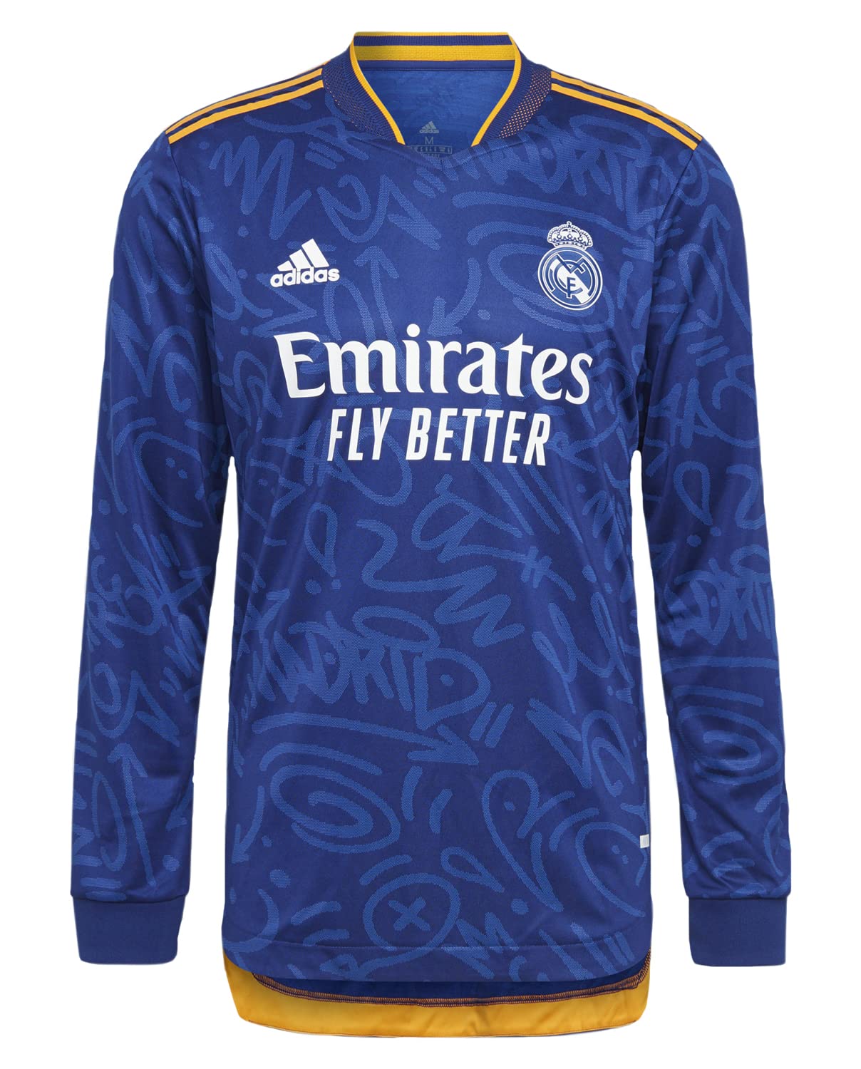 Adidas Men's Real Madrid Authentic Long Sleeve Soccer Jersey 21/22 - Small, Victory Blue | Official Football Shirt for Games, Training & Fan Support