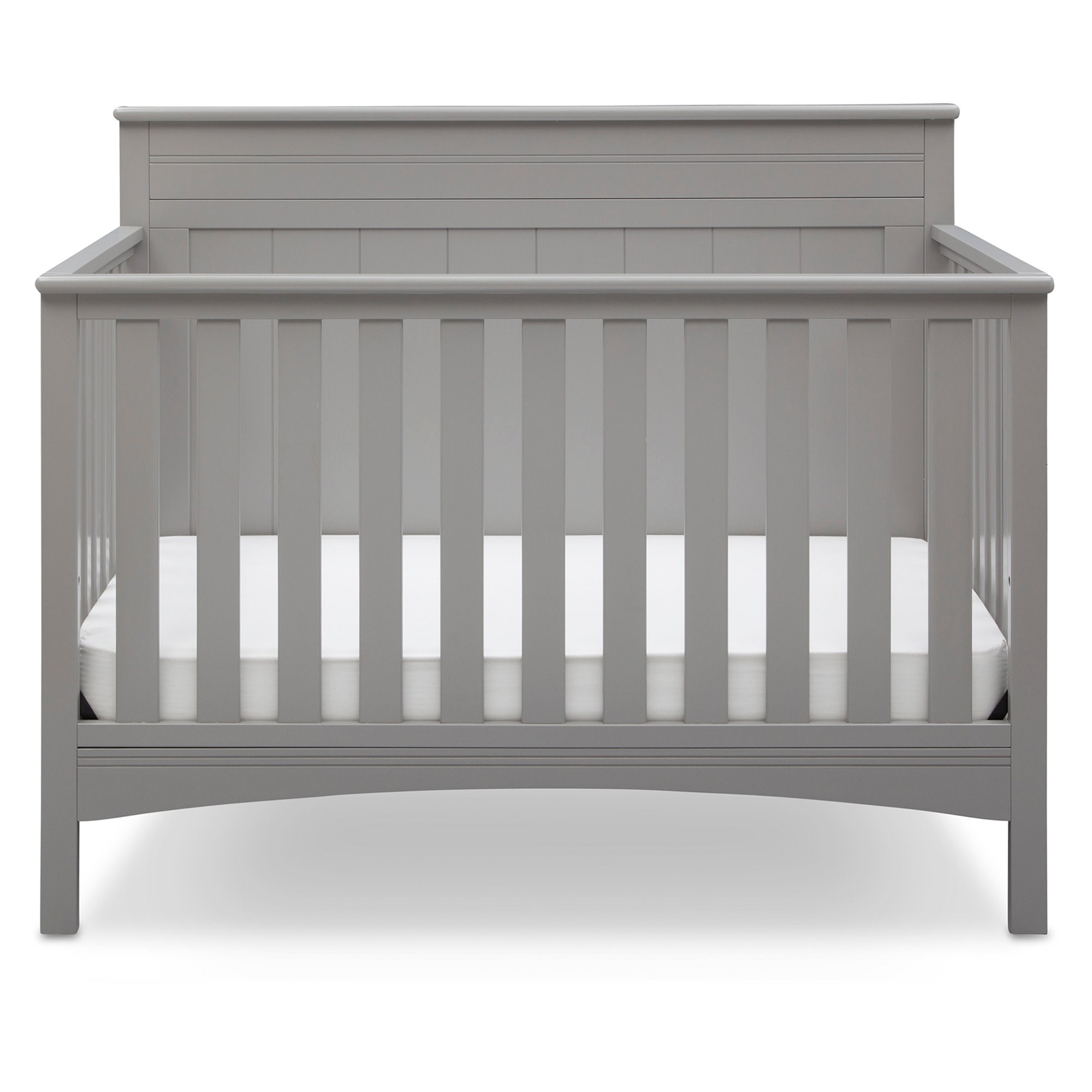 4-in-1 Convertible Baby Crib - White Wooden Nursery Bed with Toddler Rail - Grows with Your Child from Infant to Full-Size Bed - Perfect for Modern Nursery & Kids Bedroom Decor