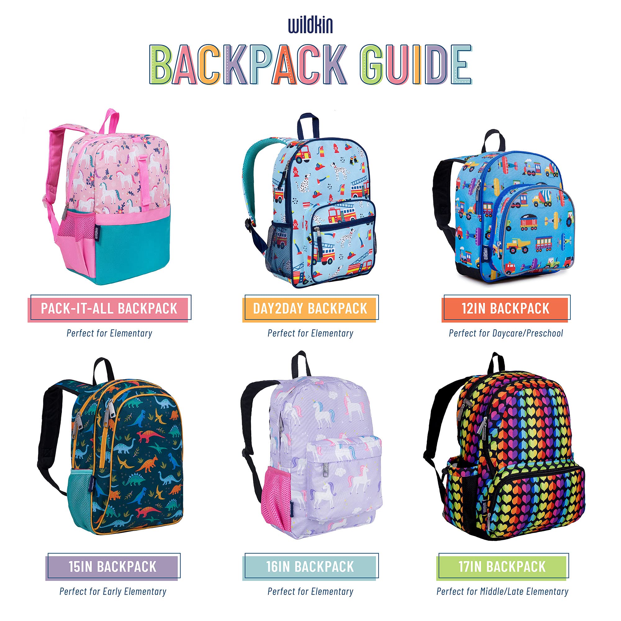 Wildkin Pack-it-All Kids Backpack - Durable School Backpack with Adjustable Straps & Spacious Compartments for Boys & Girls - Perfect for School, Travel & Outdoor Adventures - Orange Shimmer