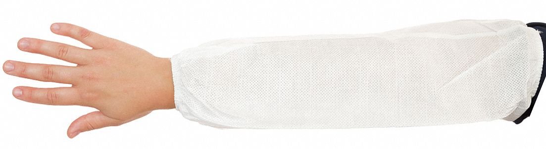Disposable White Sleeves 21 Inch Long - Pack of 200 | Food Service, Medical & Laboratory Protective Arm Covers