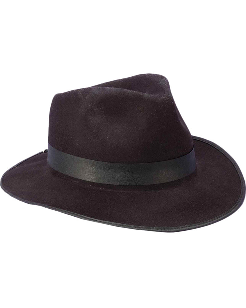 20s Black Gangster Hat for Men - Vintage 1920s Style Fedora with Wide Brim - Perfect for Cosplay, Halloween, and Themed Parties
