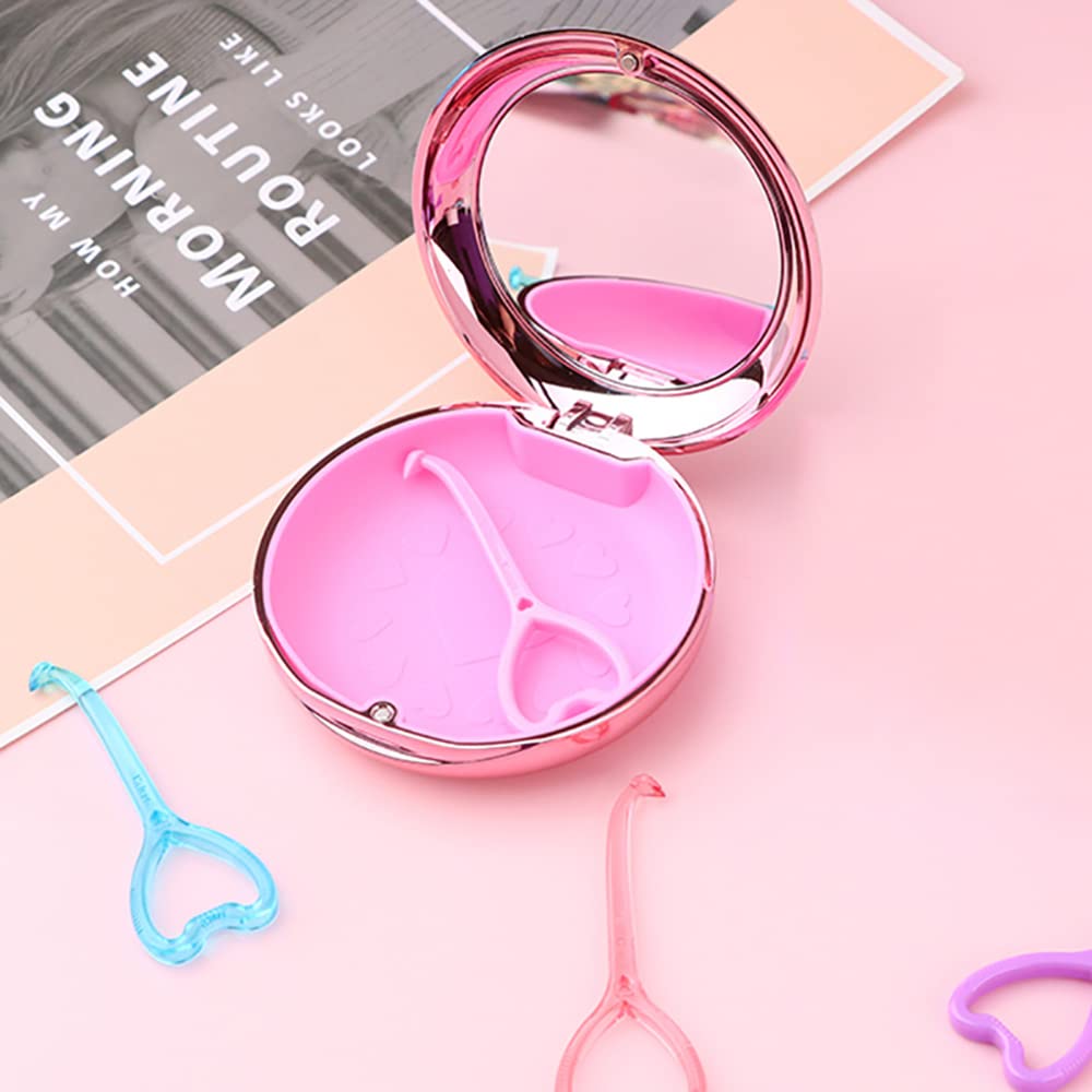 Premium Orthodontic Retainer Case with Magnetic Closure - Includes 1 Retainer Case, 1 Aligner Remover Hook & 1 Cleaning Brush (Pink) - Perfect for Travel, School & Daily Dental Care