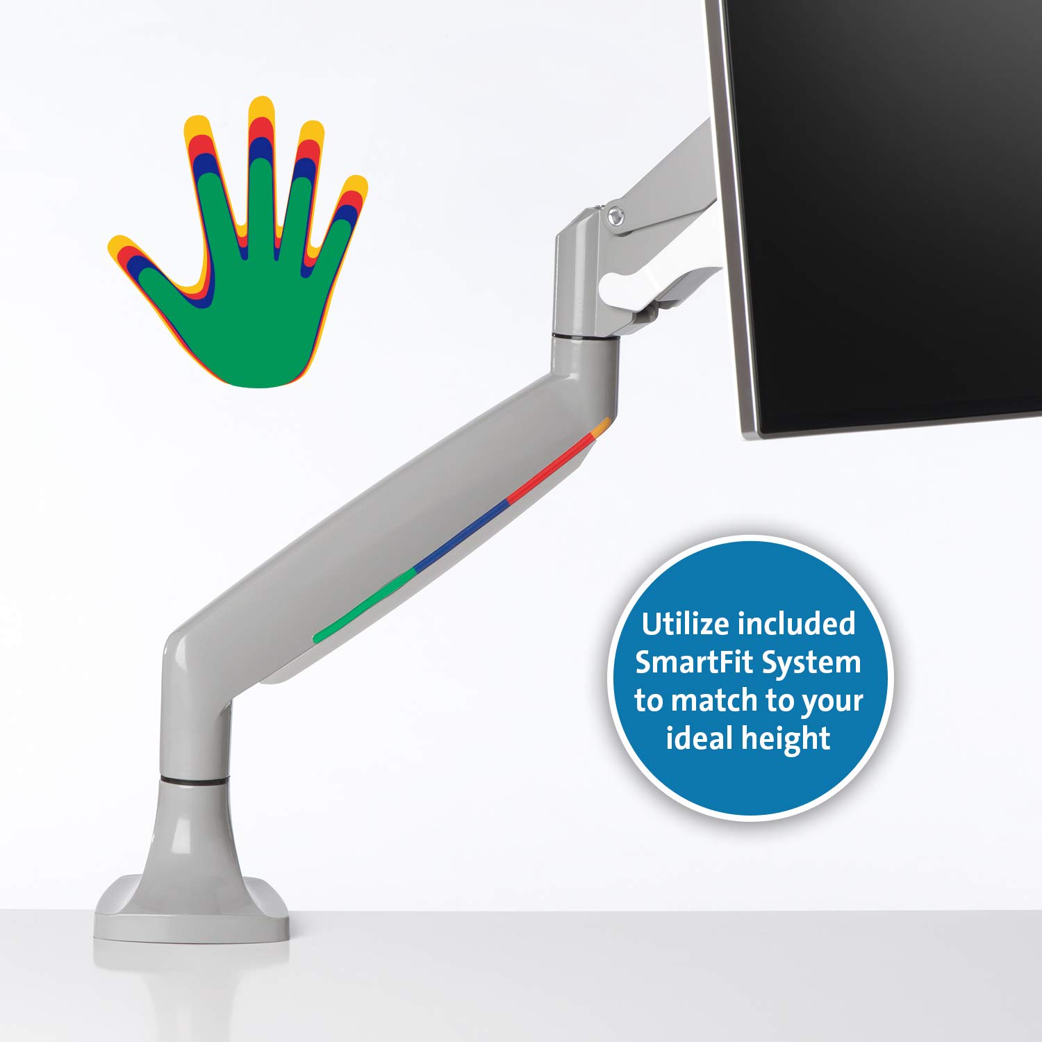 Kensington Single Monitor Arm with VESA Mount - Adjustable Gas Spring Desk Mount for 13-34