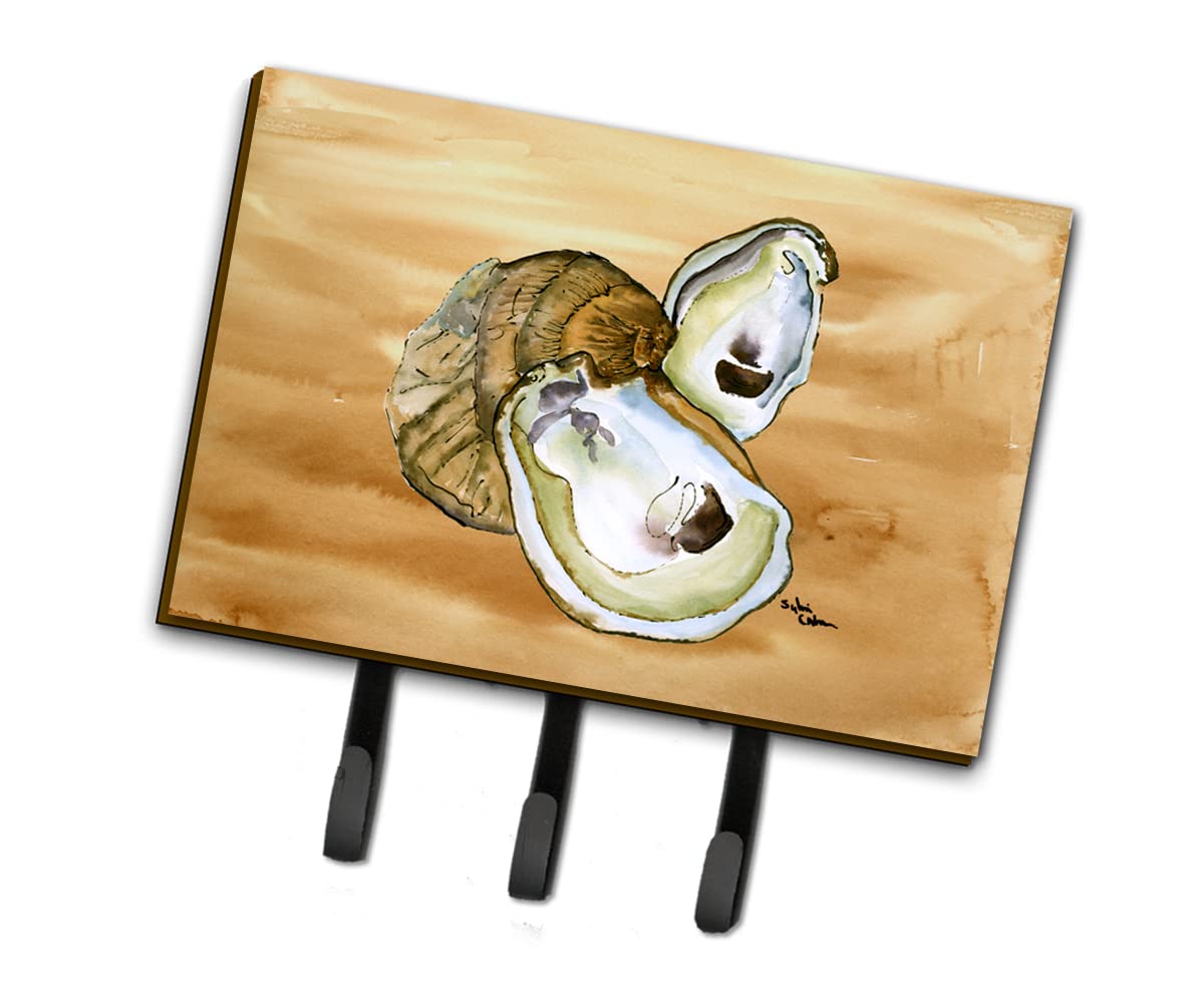 Caroline's Treasures 8160TH68 Oyster Wall Hook Organizer - Key Holder, Coat Rack & Leash Hanger for Entryway, Kitchen, Bathroom | Perfect for Keys, Towels, Aprons & Pet Accessories