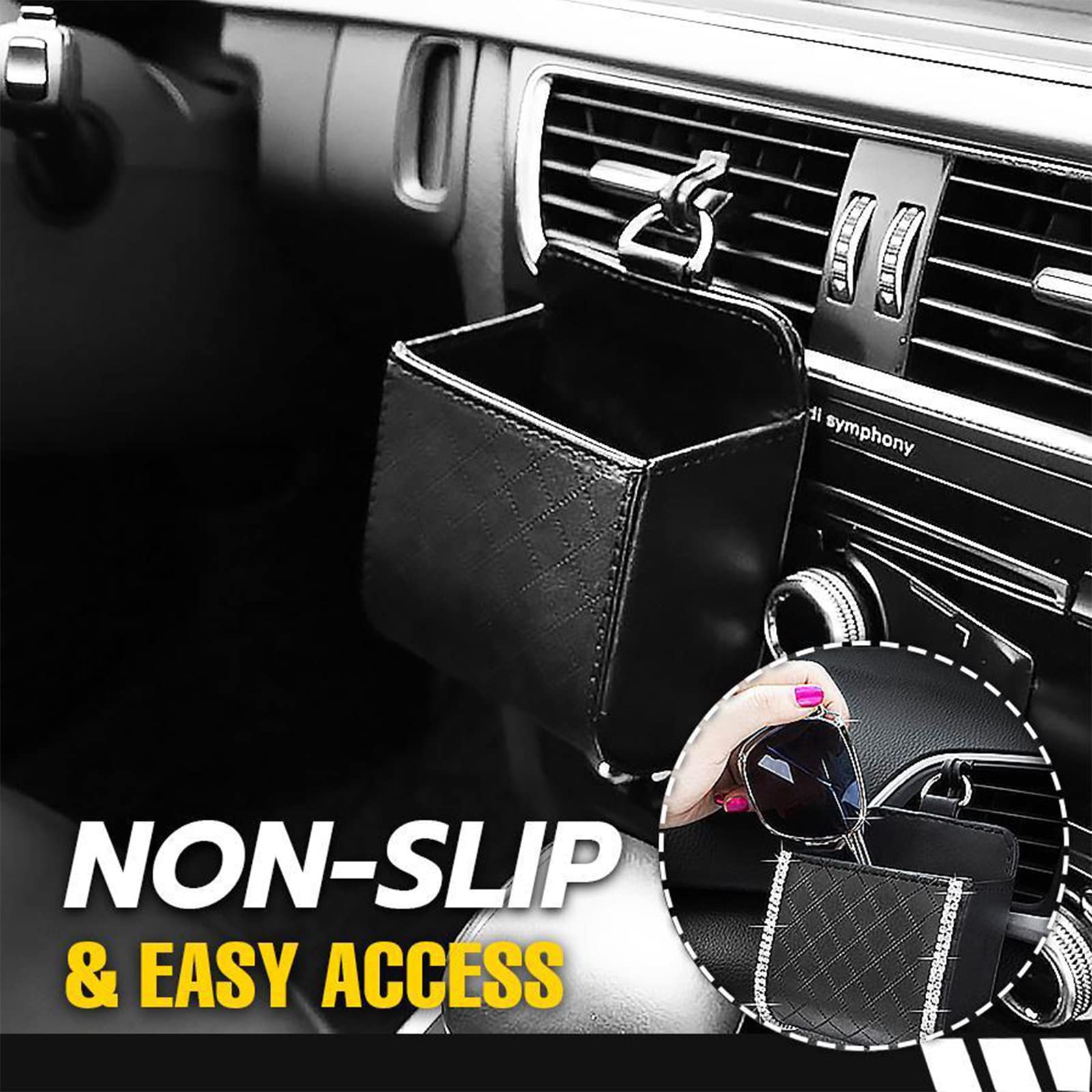 Multifunctional Car Vent Storage Organizer - Hanging Phone Holder & Pocket Bag for Car Accessories (Gray) | Perfect for Road Trips, Commuting & Daily Driving