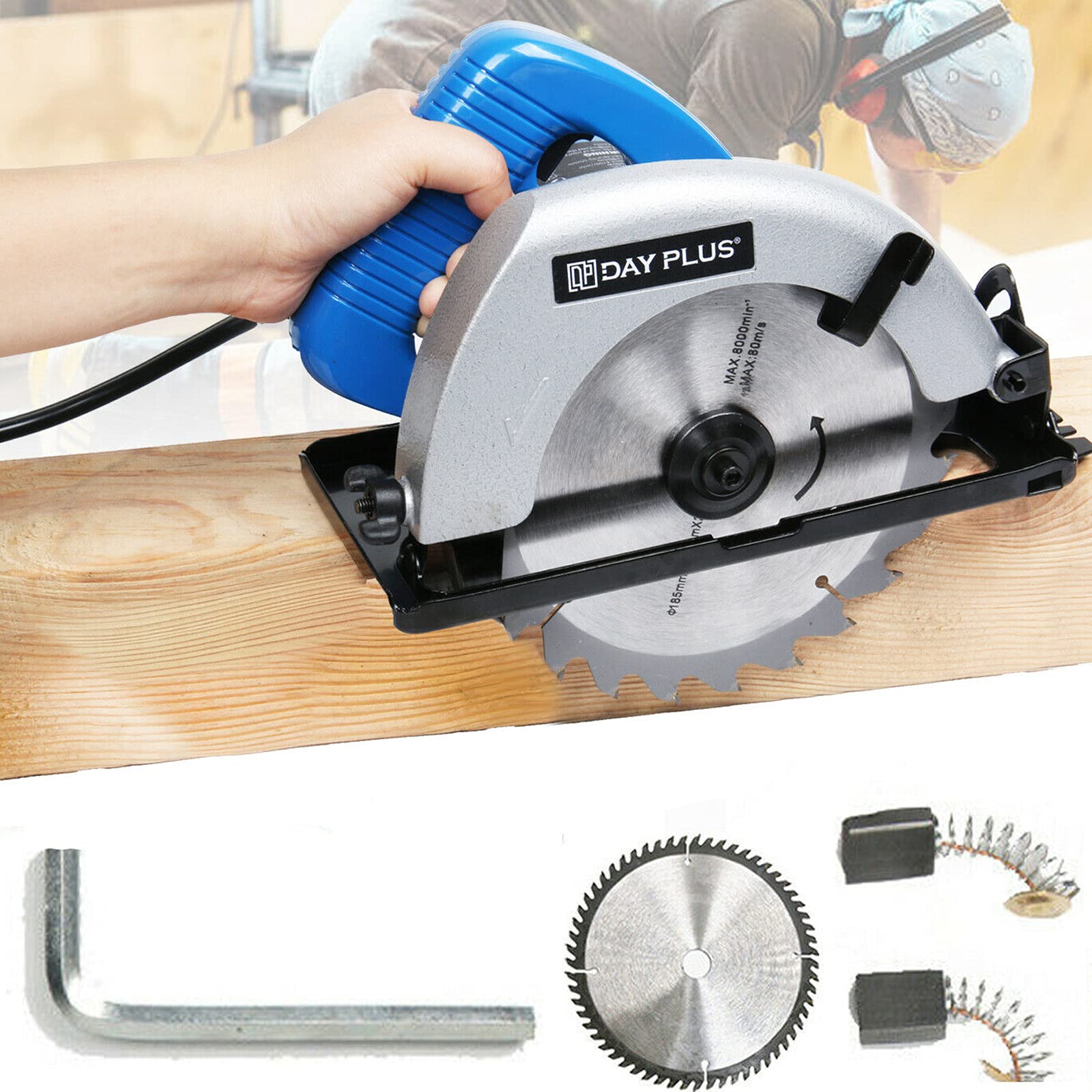 Mini Circular Saw - 4700 RPM Compact Handheld Power Saw with Laser Guide, 900W Lightweight Electric Cutter (0-55mm Cutting Depth) for Wood & Metal - Perfect for DIY Projects, Woodworking, and Home Renovations