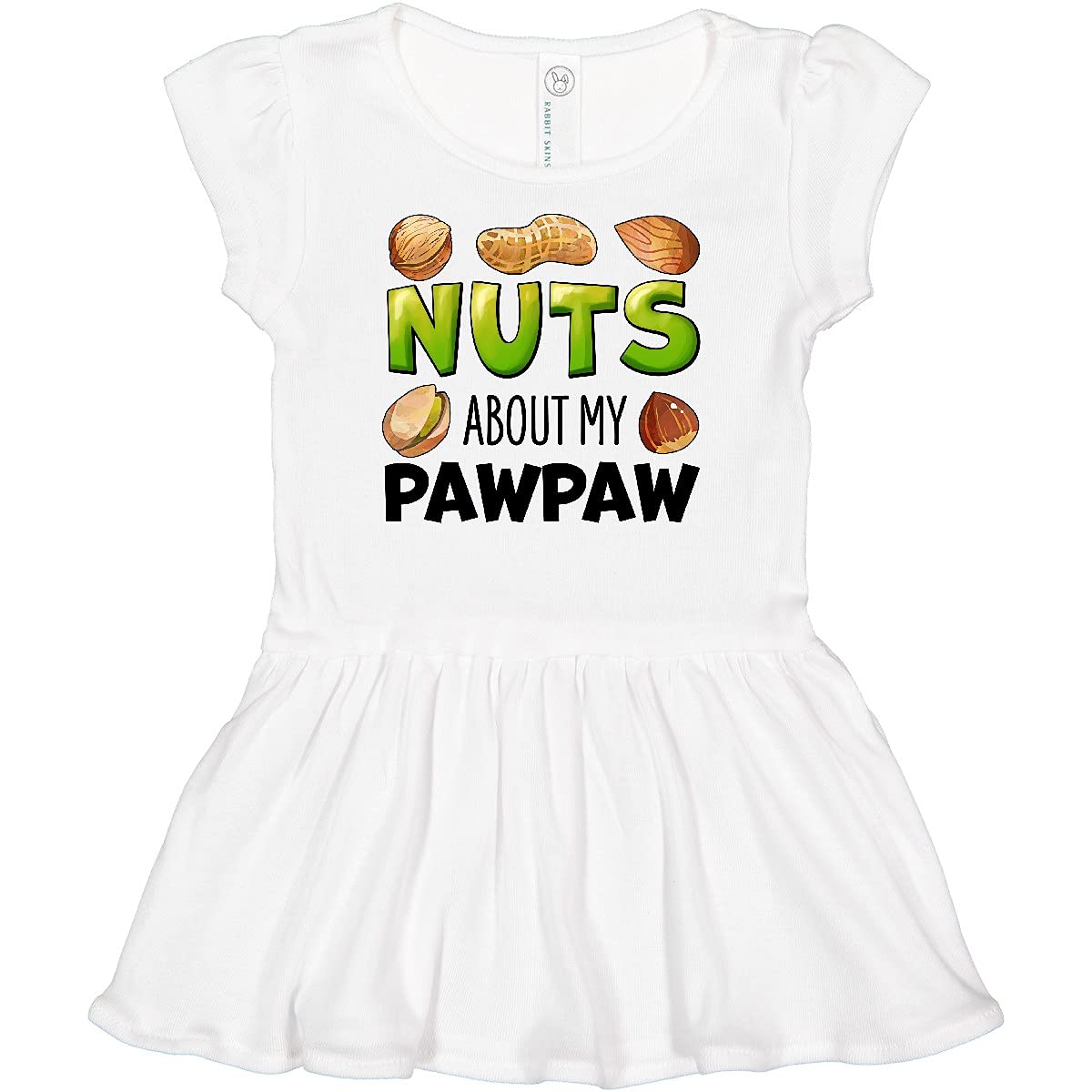 Inktastic Nuts About My Pawpaw Peanut Almond Pistachio Print Baby Dress - Cute Casual Outfit for Infants, Family Gatherings & Photo Shoots