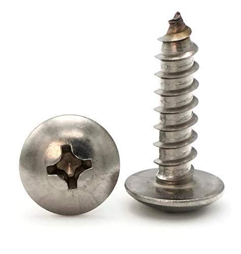 Phillips Truss Head Sheet Metal Screws 18-8 Stainless Steel - #10 x 3/8 Inch (1000 Pack) - Ideal for HVAC, Automotive & Metal Roofing Projects