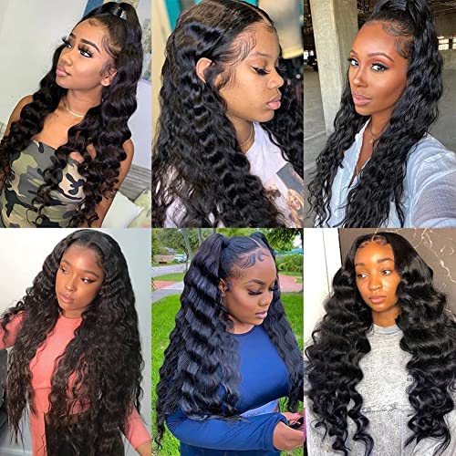 150% Density Glueless Lace Front Wig - Brazilian Human Hair Pre-Plucked 13x4 Transparent Lace Frontal Wig with Baby Hair & Bleached Knots - 28