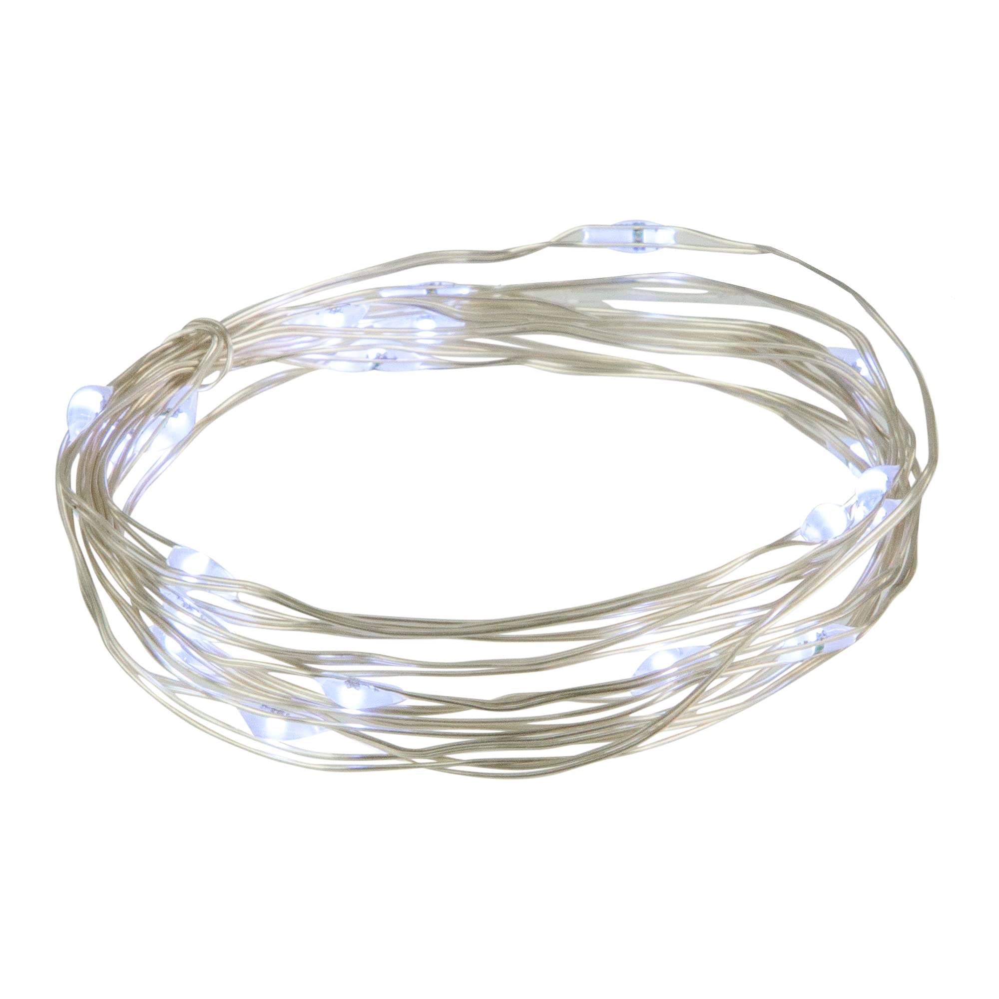 Northlight 20-Count Pure White LED Micro Fairy Christmas Lights - 6ft Copper Wire String Lights for Holiday Decor, Wedding, Party & Indoor/Outdoor Use