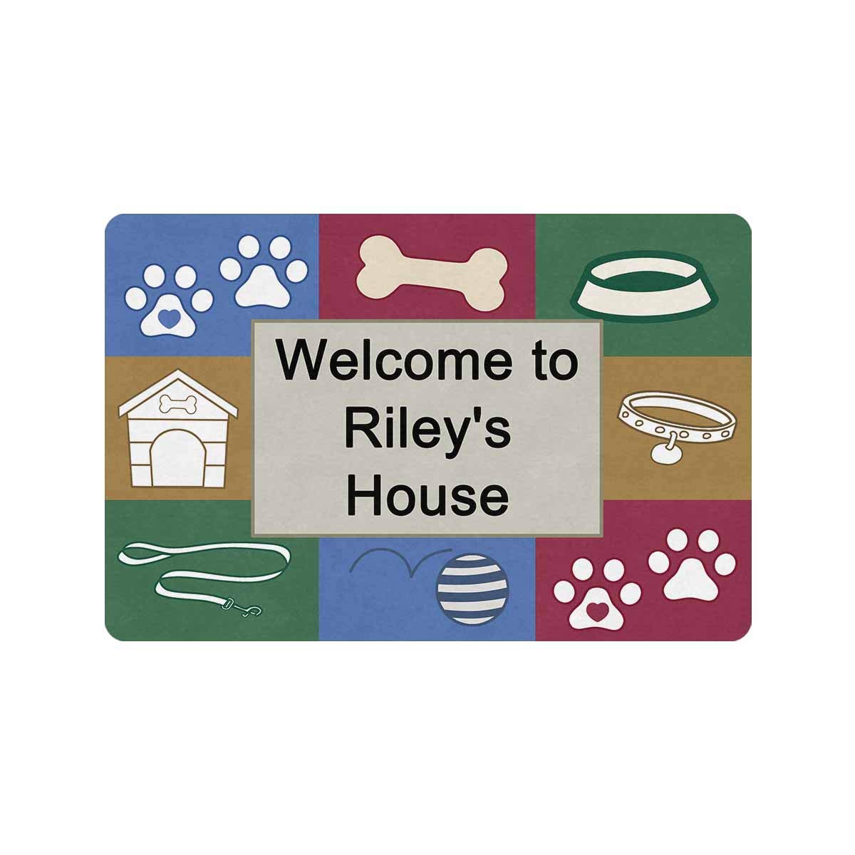 Personalized Welcome to The Dog House Doormat - Custom Text & Name Entry Mat for Pet Lovers - Perfect for Front Door, Porch, or Housewarming Gifts
