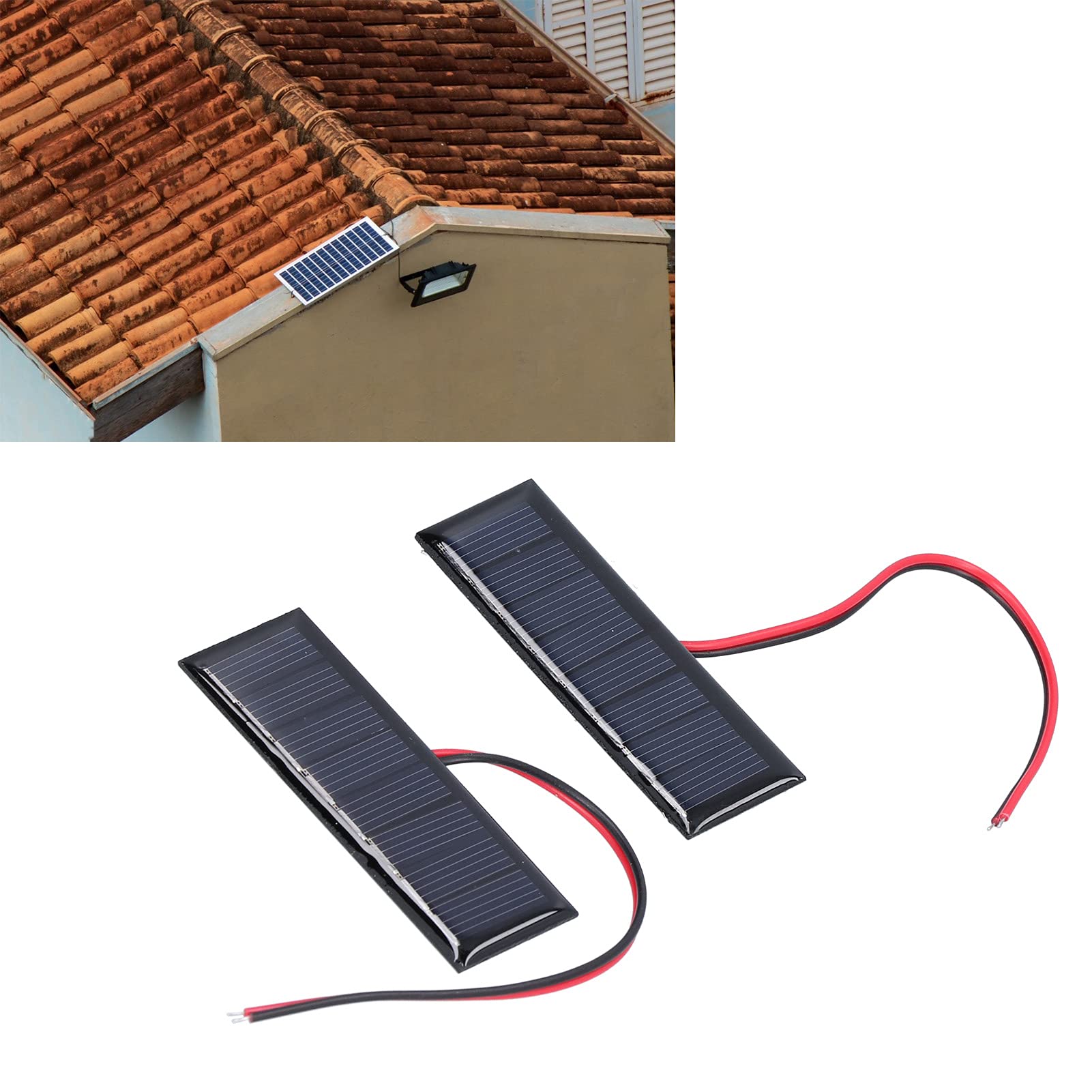 2PCS 4V Portable Flexible Solar Panels - 75x25mm Polysilicon Solar Cells with Electronic Wires for DIY Science Projects, Outdoor Camping & Emergency Power Supply