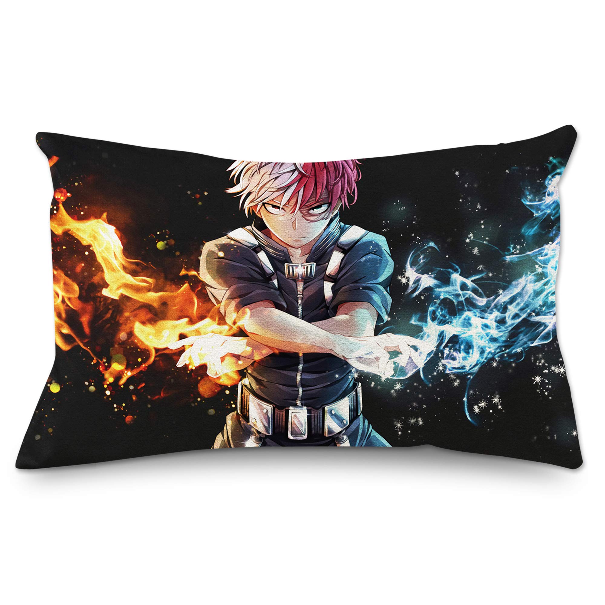 Anime My Hero Academia Todoroki Shoto Pillow Case Cover 12x19 Inch - Soft Throw Pillow Cover for Sofa, Living Room, Bedroom Decor - Perfect for Anime Fans, Gift Idea, and Home Decoration