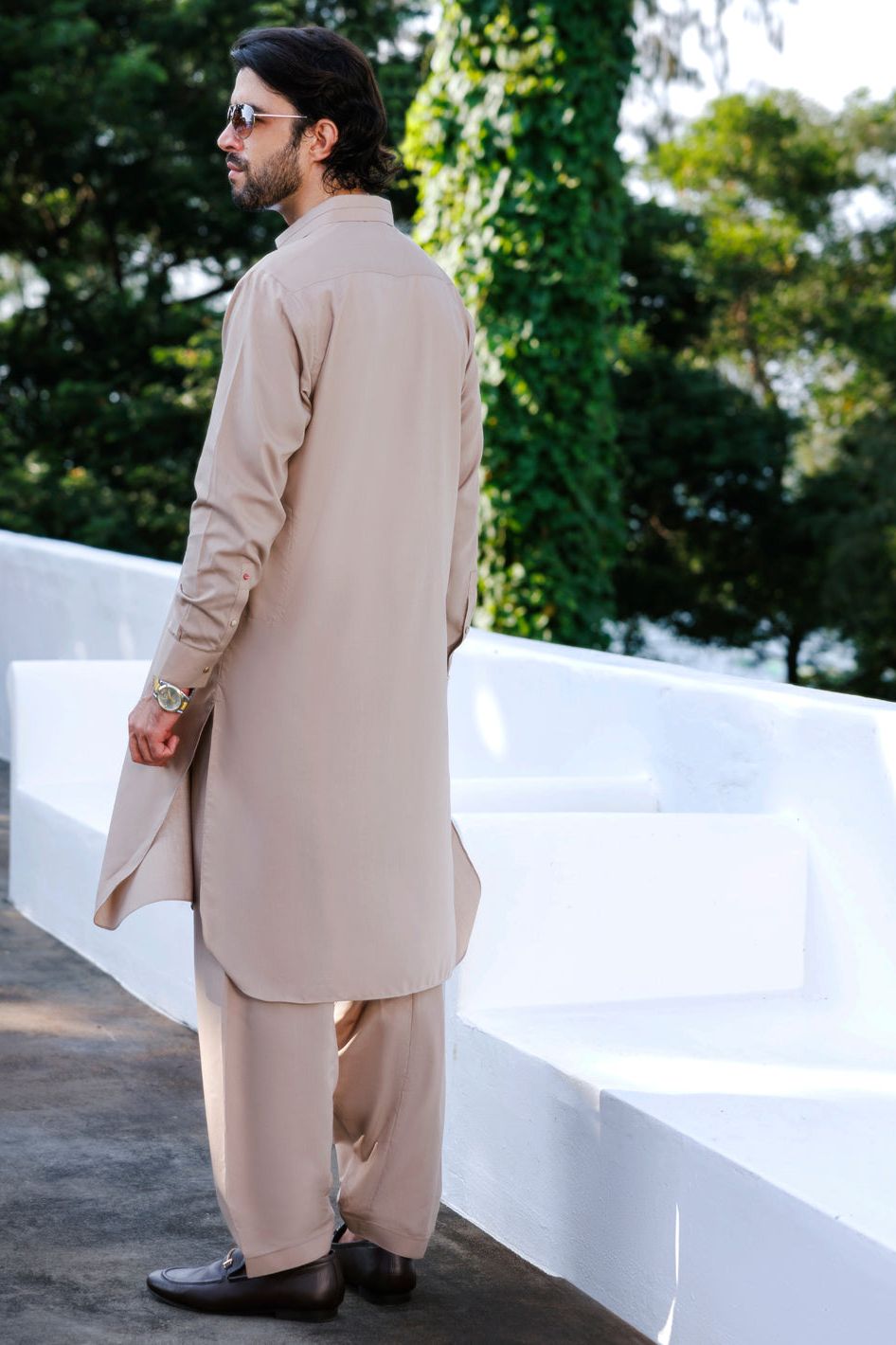 Stylish Blended Light Brown Shalwar Kameez by Almirah - Premium Pakistani Traditional Outfit for Men - Perfect for Weddings, Festivals & Cultural Events