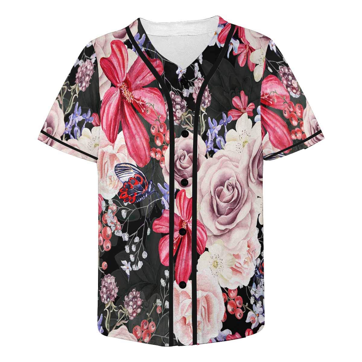 **InterestPrint Men's Baseball Jersey - Button Down Baseball Shirt for Men - Comfortable & Stylish Baseball Uniform for Games, Practice & Casual Wear**