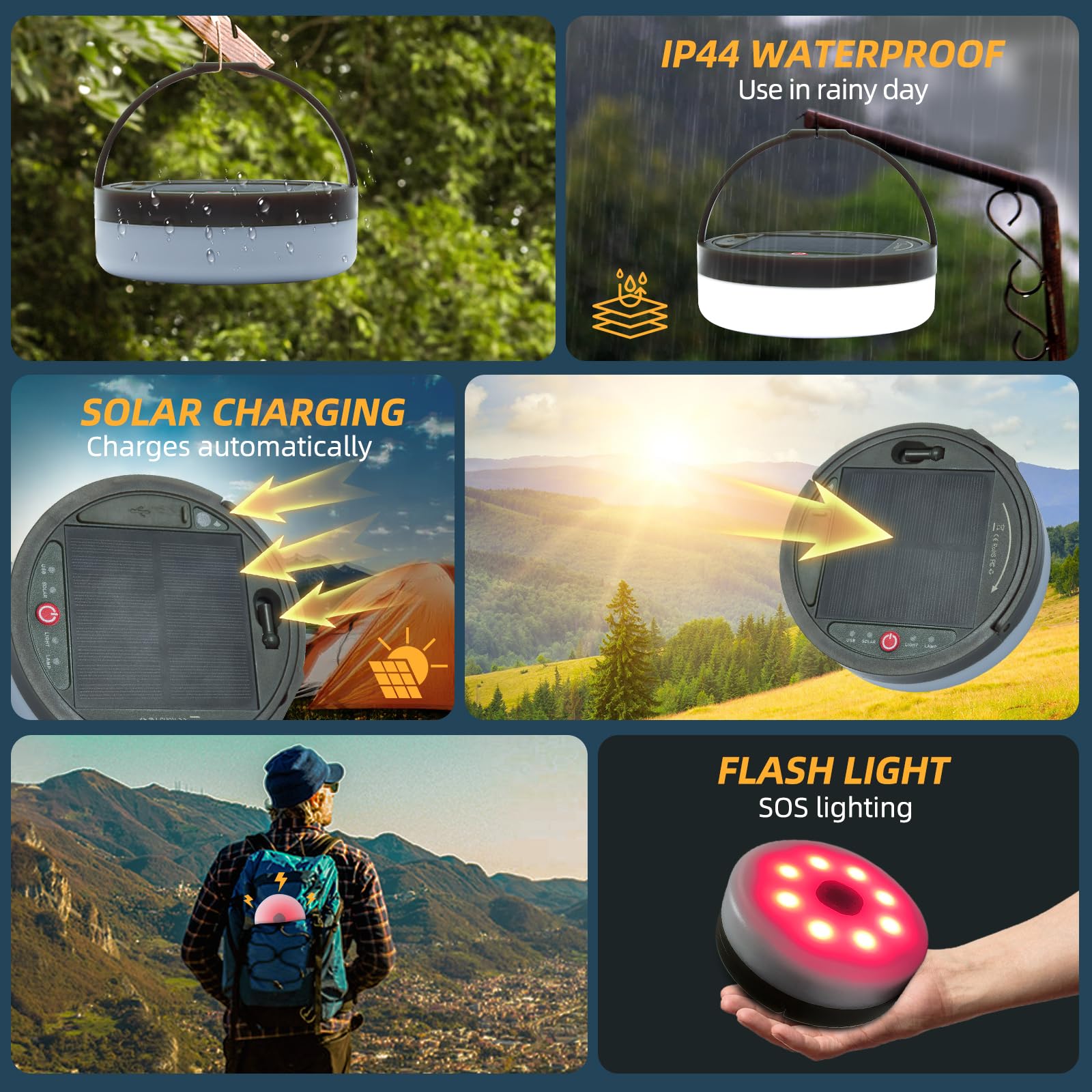 GHORA 2-in-1 Solar Powered LED String Lights - 39.4ft Waterproof Outdoor Hanging Lights with Remote Control for Camping, Tent, Yard, Garden & Patio Decor