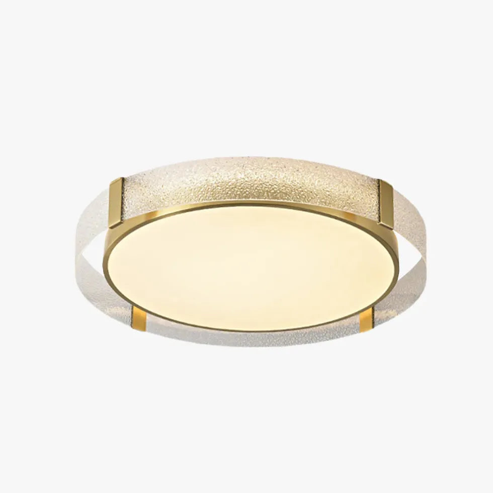 Modern Round Glass Framed Ceiling Light Fixture - Elegant Bedroom Lighting for Home Decor | Perfect for Bedroom, Living Room & Hallway