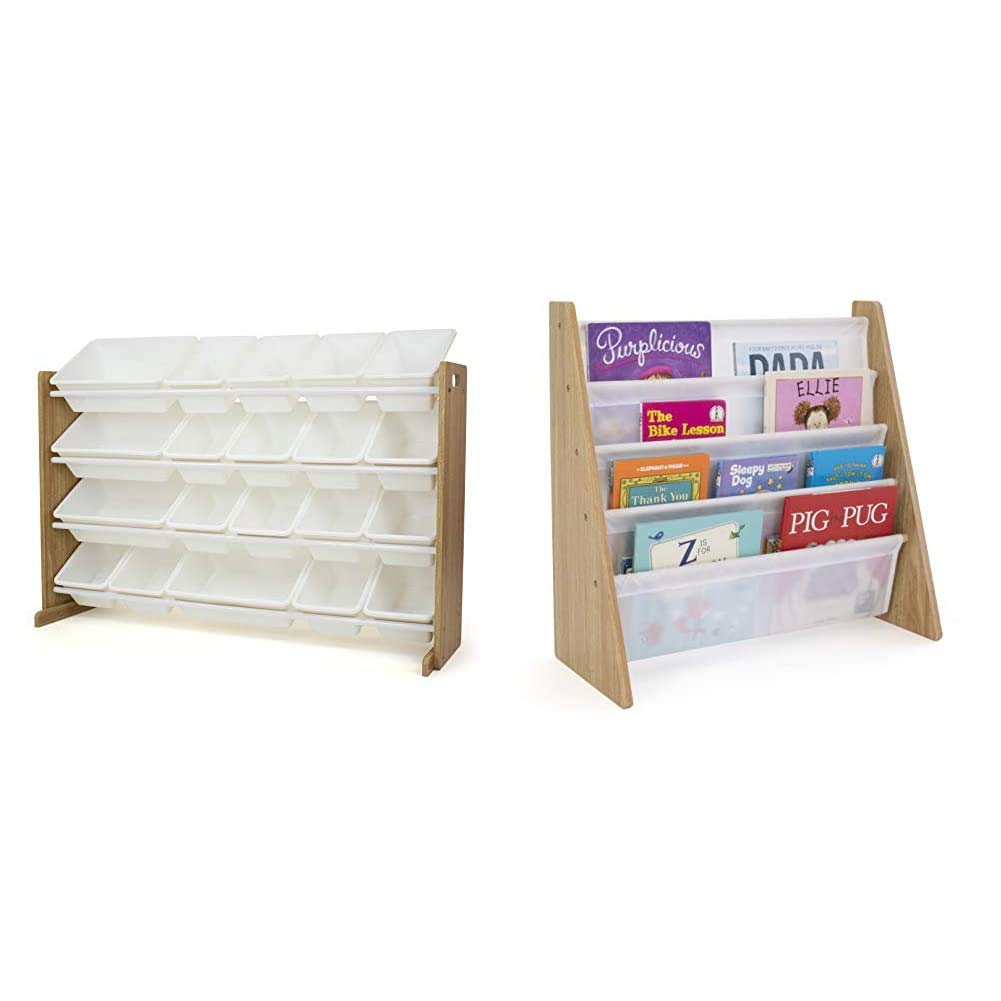 Humble Crew Kids Toy Organizer with 12 Storage Bins & Bookshelf - Perfect for Playroom, Nursery, and Classroom Organization