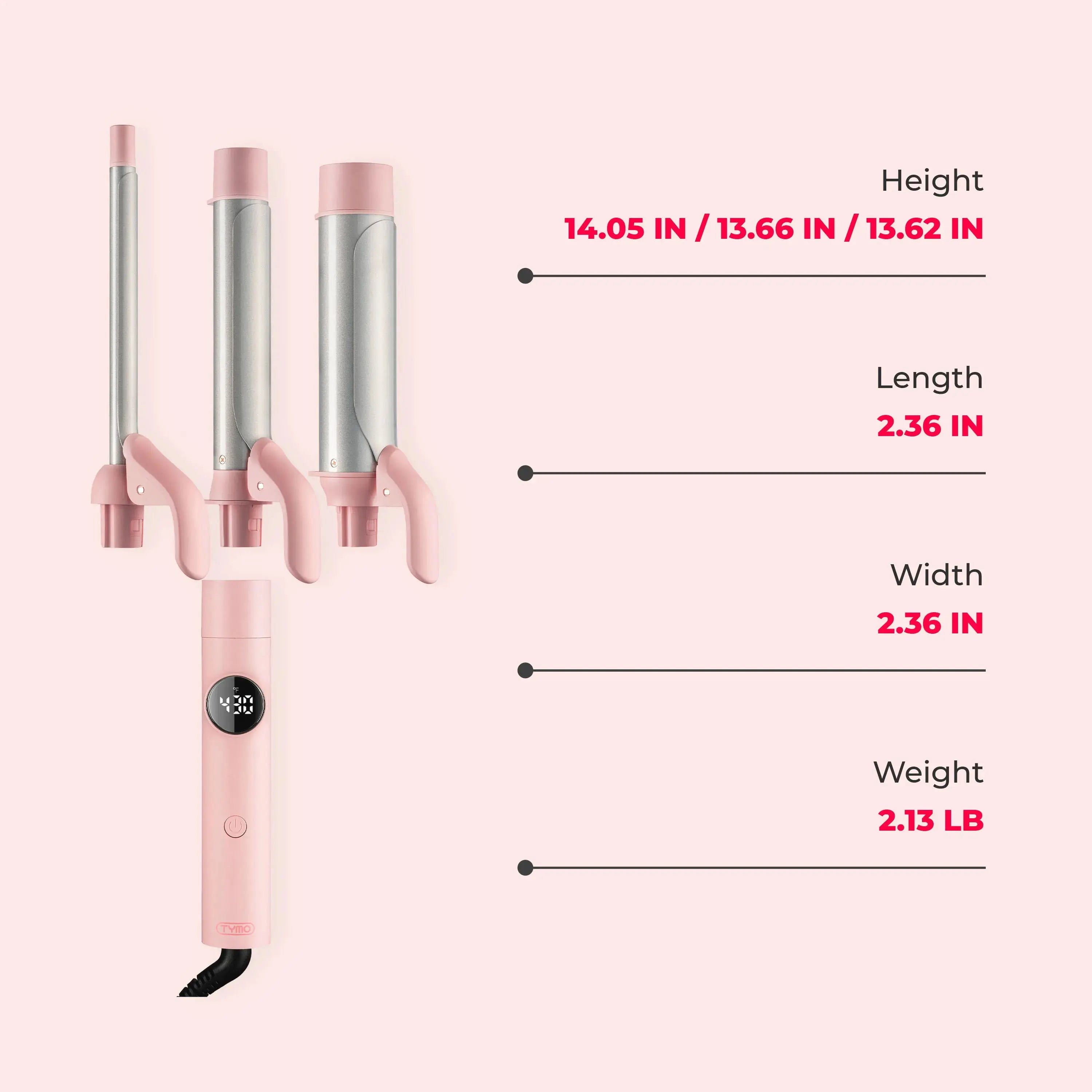 TYMO Cues Pink Hair Straightener Brush - 3-in-1 Ionic Ceramic Flat Iron for Smooth & Shiny Hair | Perfect for Home, Travel & Salon Styling