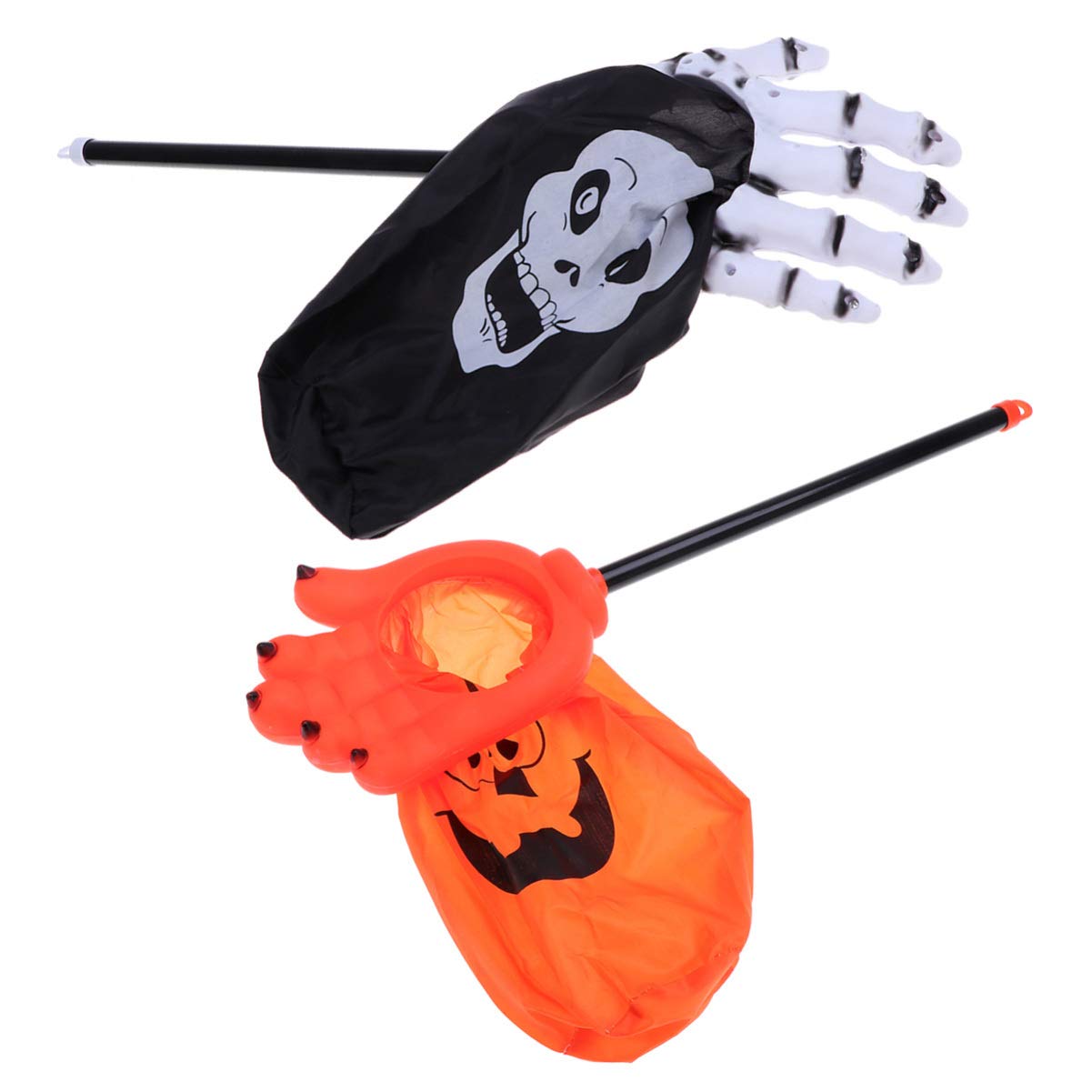 Luxshiny 2-Pack Halloween Trick or Treat Bags - Pumpkin Printed Tote & Candy Goodie Bags for Kids, Halloween Party Favors & School Events (Orange/Black)