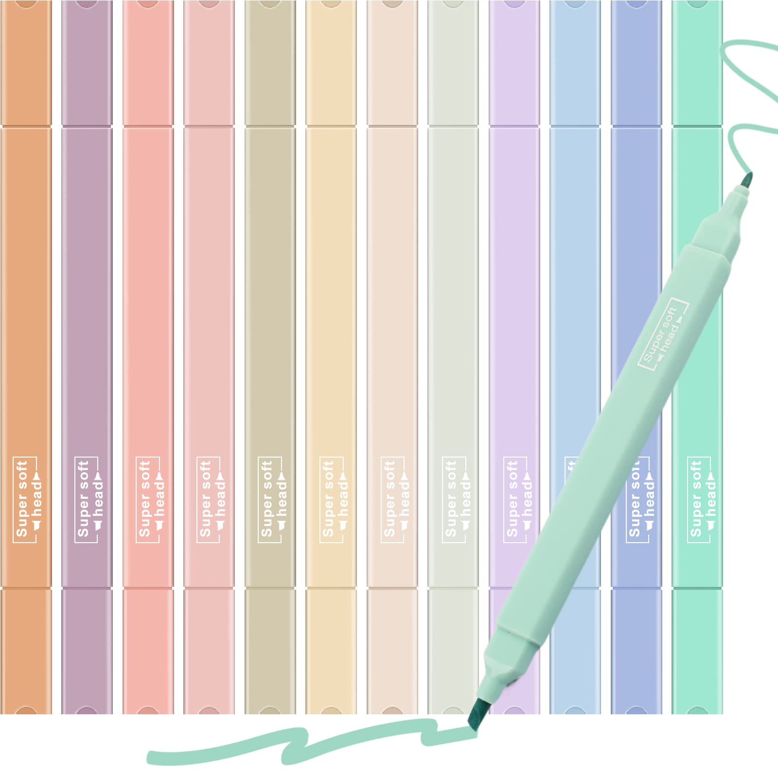 12 Pack Pastel Bible Highlighters & Pens - No Bleed Assorted Colors, Cute Aesthetic Markers for Bible Study, Classroom, School Supplies, Journaling & Note Taking