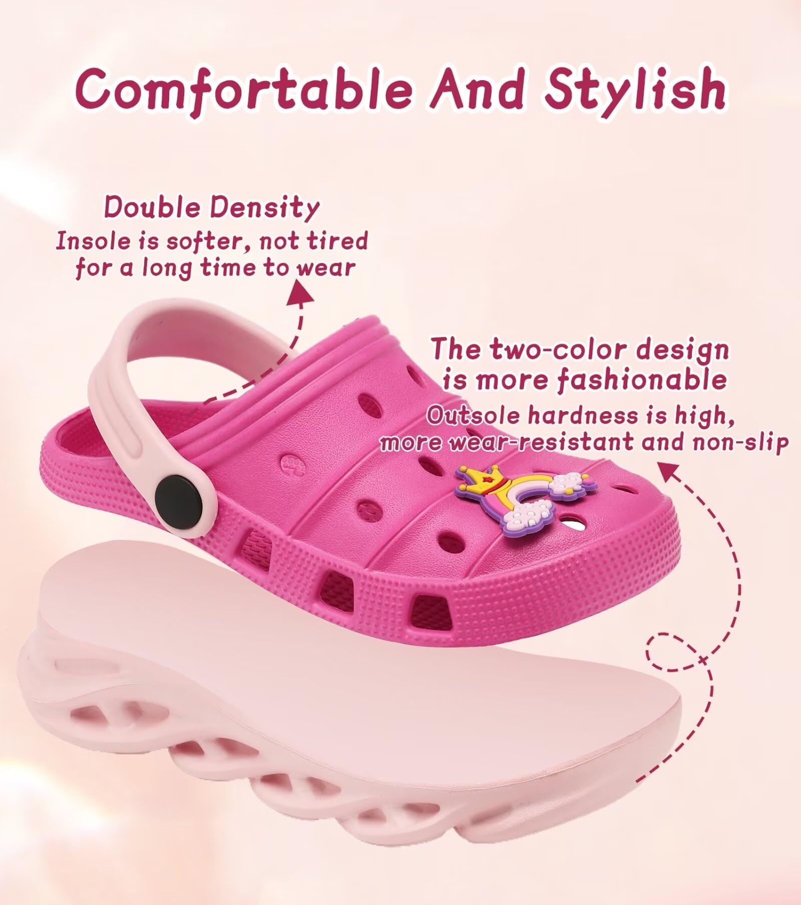 Kids Clogs Slip-On Sandals for Toddlers - Waterproof Beach Pool Garden Shoes for Boys & Girls - Perfect for Outdoor Play, Swimming & Summer Activities