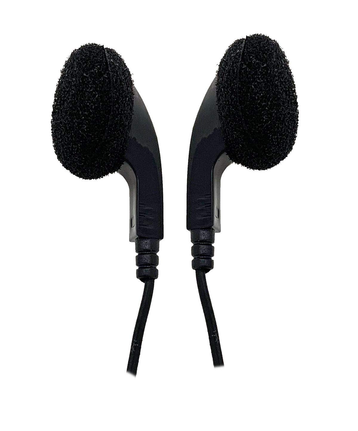Soundnetic SNEB8 100 Pack Bulk Disposable Stereo Earbuds with Foam Earpads - Black Classroom Headphones for Students, Schools, Libraries, Gyms & Hotels - Perfect for Online Learning, Audio Labs, Travel & Public Spaces