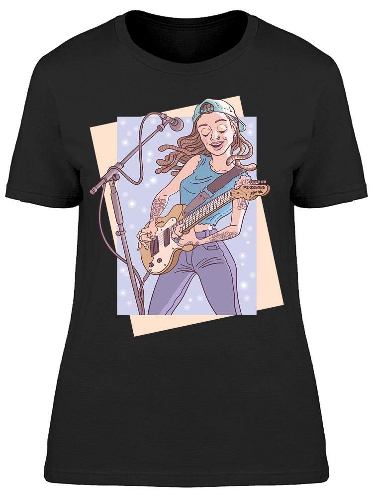 Women's Electric Guitar Player Graphic Tee - Rock Music Lover T-Shirt for Concerts & Casual Wear