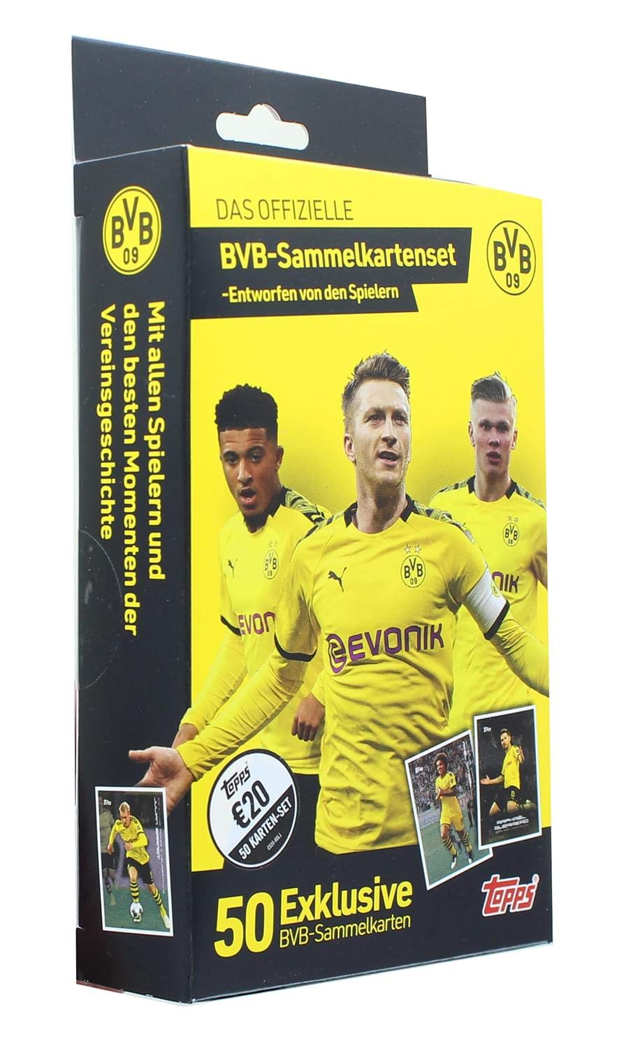 Topps 2020 X BVB Borussia Dortmund Soccer Team Trading Card Box Set (50 Cards) - Featuring Erling Haaland, Giovanni Reyna & Jadon Sancho - Perfect for Soccer Fans, Collectors and Gift Giving