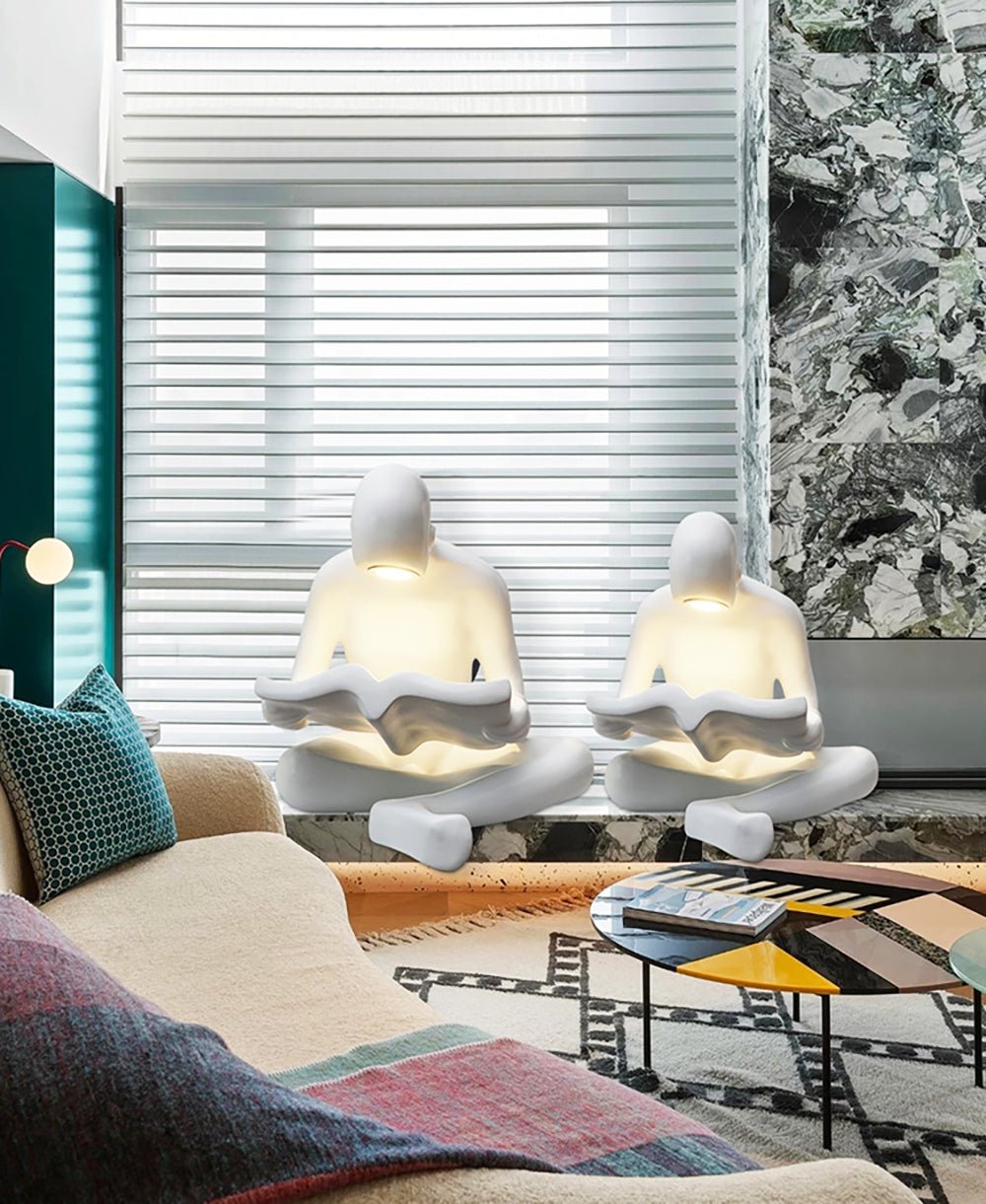 Elliott Reading Sculpture Floor Lamp - Modern LED Standing Light for Living Room, Bedroom & Office - Adjustable Brightness & Warm White Light - Perfect for Reading, Relaxing & Decorating