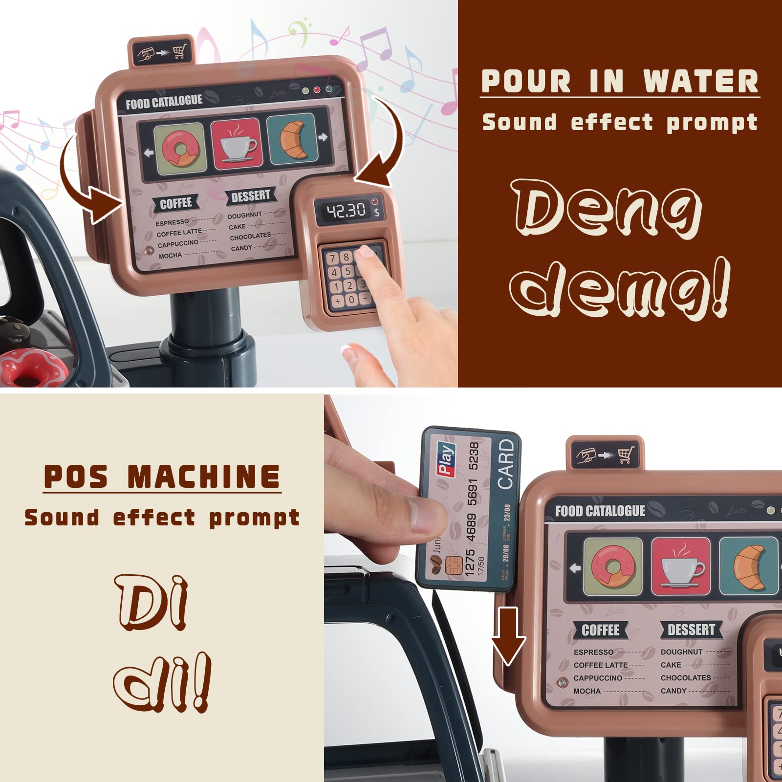 **Kids Pretend Play Coffee Maker Toy Set - Barista Playset for Boys & Girls - Fun Toy Coffee Shop with Realistic Sounds & Accessories - Perfect for Imaginative Play & Role-Playing Games**