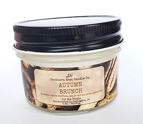 Fall Soy Candle - Pumpkin Waffles Scented 3oz | Autumn Brunch Aromatherapy | Perfect for Cozy Home Decor & Seasonal Gifts