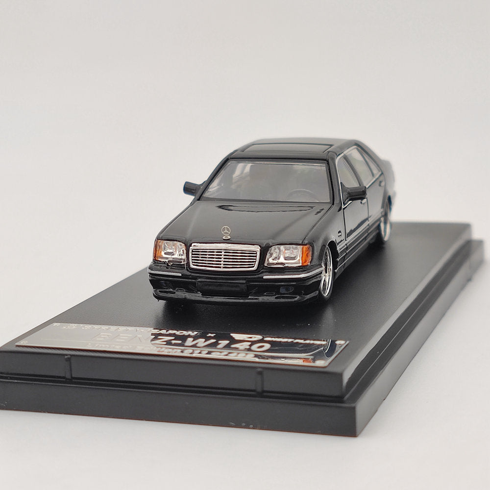 1/64 Scale Street Weapon Benz W140 S600 Black Limited Edition Diecast Model Car - Only 499 Made - Perfect for Collectors & Car Enthusiasts - Great for Display, Gifts, and Toy Car Racing Scenes