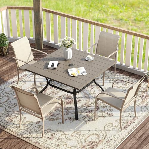 Grey Wood-like Table/Sandshell Chairs