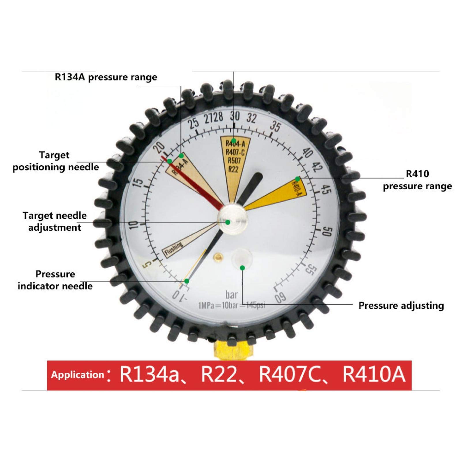 High Accuracy Nitrogen Pressure Gauge 1/4