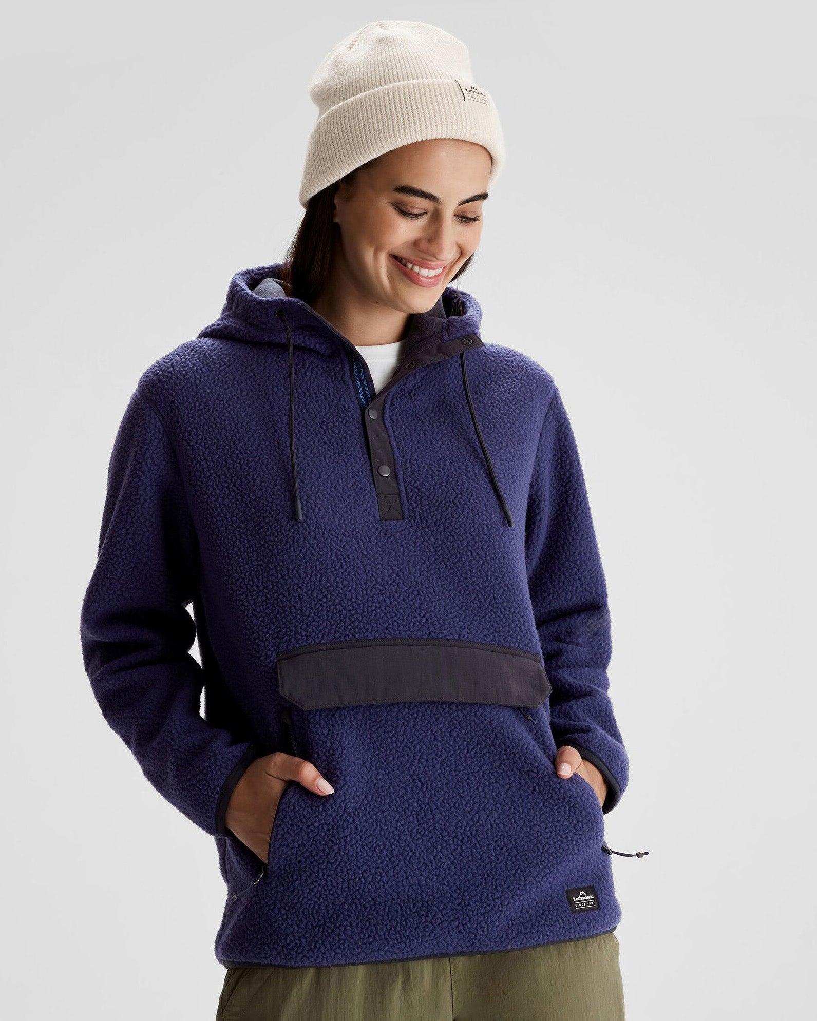 Women's Cozy High Pile Hooded Pullover Sweatshirt - Soft Fleece Winter Hoodie for Women | Perfect for Casual Wear, Outdoor Activities & Lounge Comfort (Dark Horizon)