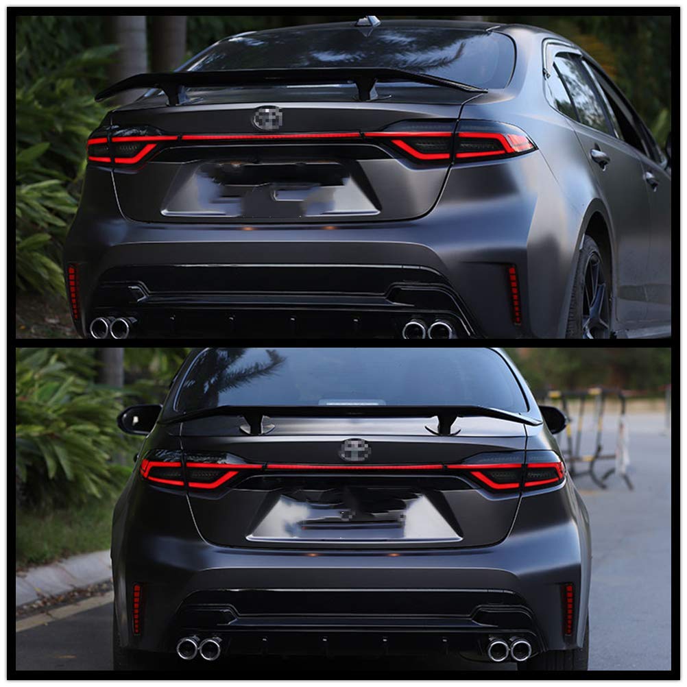 2020-2023 Toyota Corolla LED Tail Lights - Blackout Style with DRL Sequential Turn Signals & Start-Up Animation (4-Piece Set) - Upgrade Your Rear Lighting for Enhanced Style & Safety