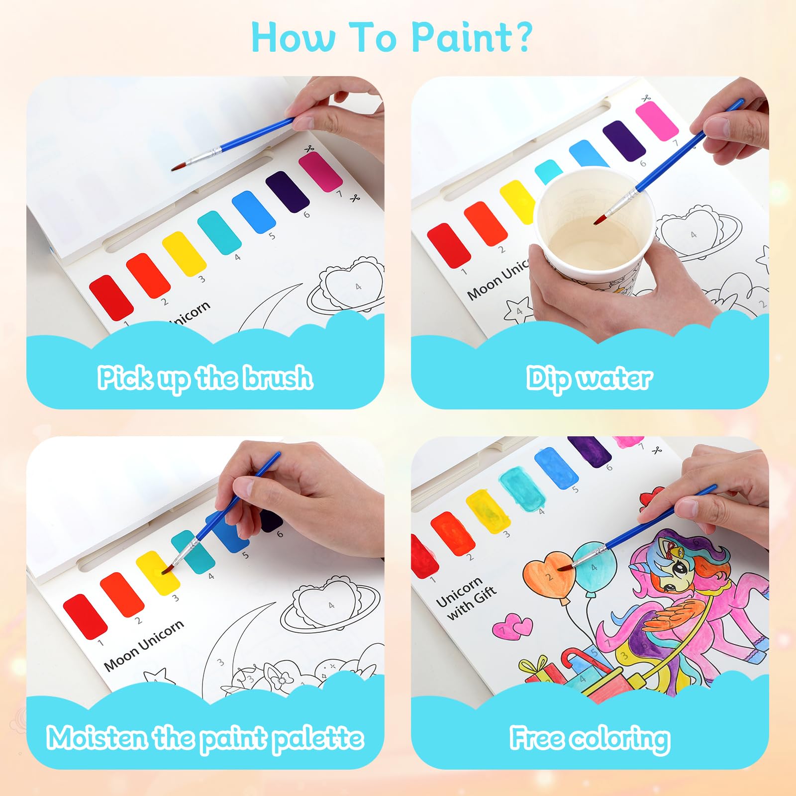 PERRYHOME Mess-Free Water Coloring Books for Kids Ages 3-8, Frozen Themed Paint with Water Activity Set - Toddler Arts & Crafts Toys, Perfect Birthday & Christmas Gifts for Girls & Boys | Fun Indoor Activity, Travel Entertainment & Creative Learning Tool
