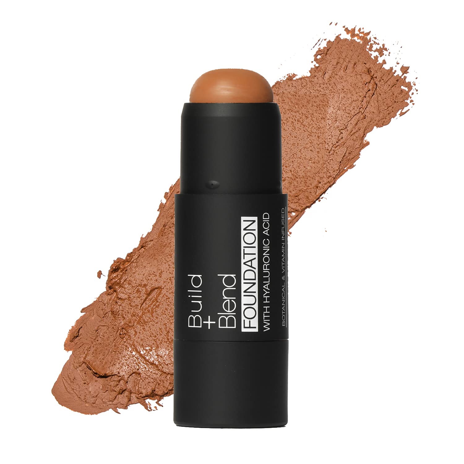 Palladio BUILD + BLEND Foundation Stick & Contour Stick for Face - Professional Makeup for Flawless Coverage, 0.25 Oz (Cinnamon) - Ideal for Everyday Wear, Photo Shoots & Special Occasions