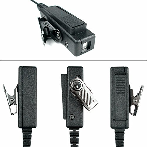 D-Shape Earpiece Headset with Large PTT Button for 2-Pin Walkie Talkie Radios - Compatible with Baofeng, Kenwood, Arcshell V-5R, BF-F8HP, BF-888S, AR-5 - Ideal for Security, Construction & Outdoor Communication