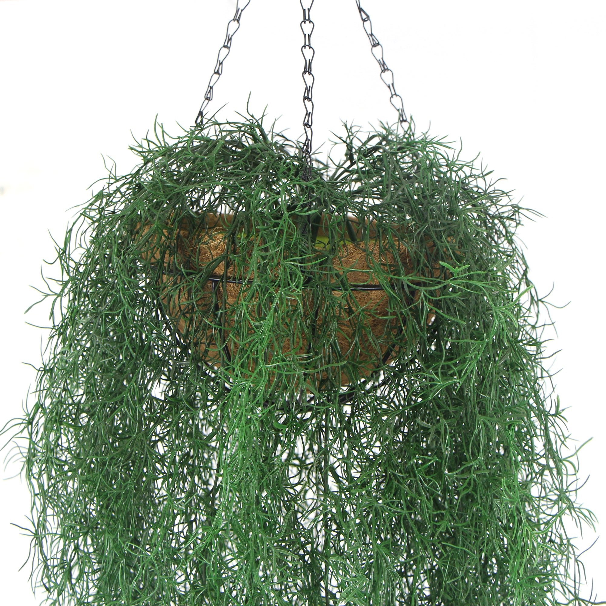 135cm Long Hanging Artificial Spanish Moss Basket - UV Resistant Faux Greenery for Indoor/Outdoor Decor, Patio, Garden & Wedding Centerpieces