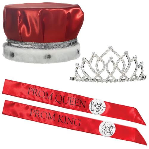 Armande Tiara/Red Crown/Red Sashes/White Buttons