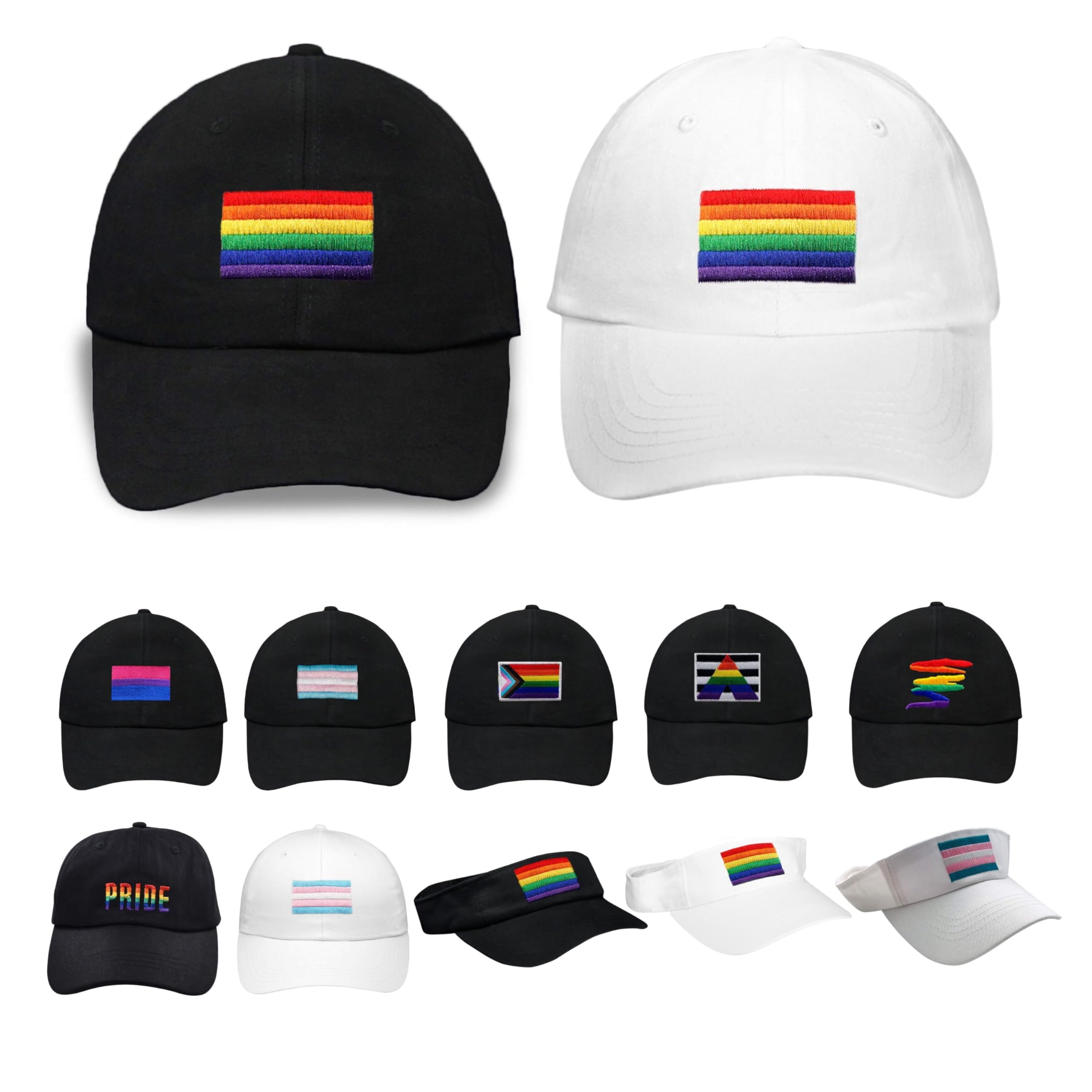 LGBT Pride Rainbow Embroidered Baseball Cap - Adjustable Velcro Back Hat for Men & Women - Perfect for Pride Parades, Festivals & LGBTQ+ Events