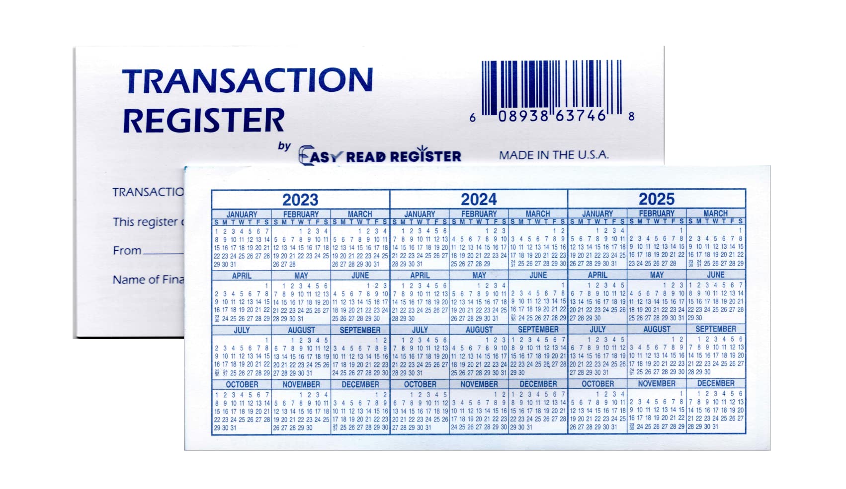 24-Page Personal Checkbook Registers for Paper Transactions - Track Expenses & Budgeting - Ideal for Home, Office, and Small Business Accounting