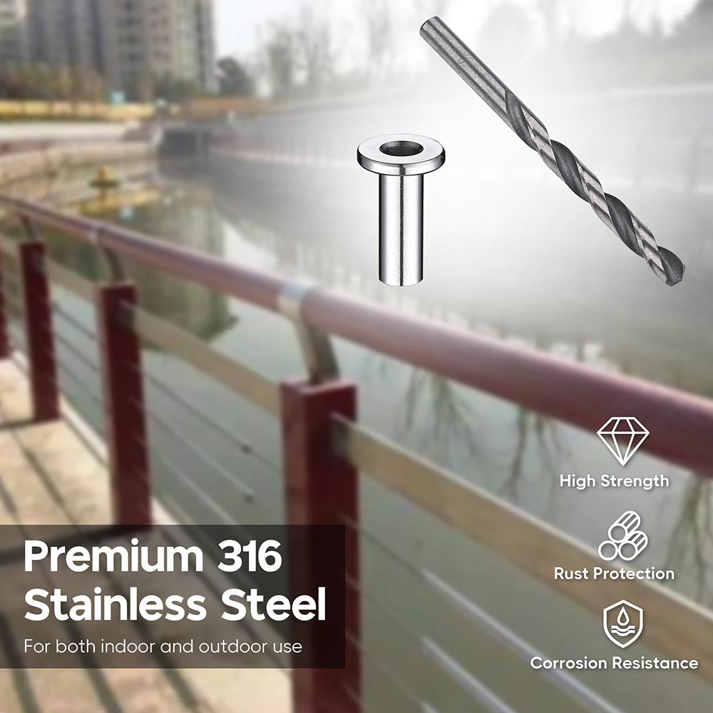 TheLAShop Cable Rail Protector Sleeves (50-Pack) - 1/8