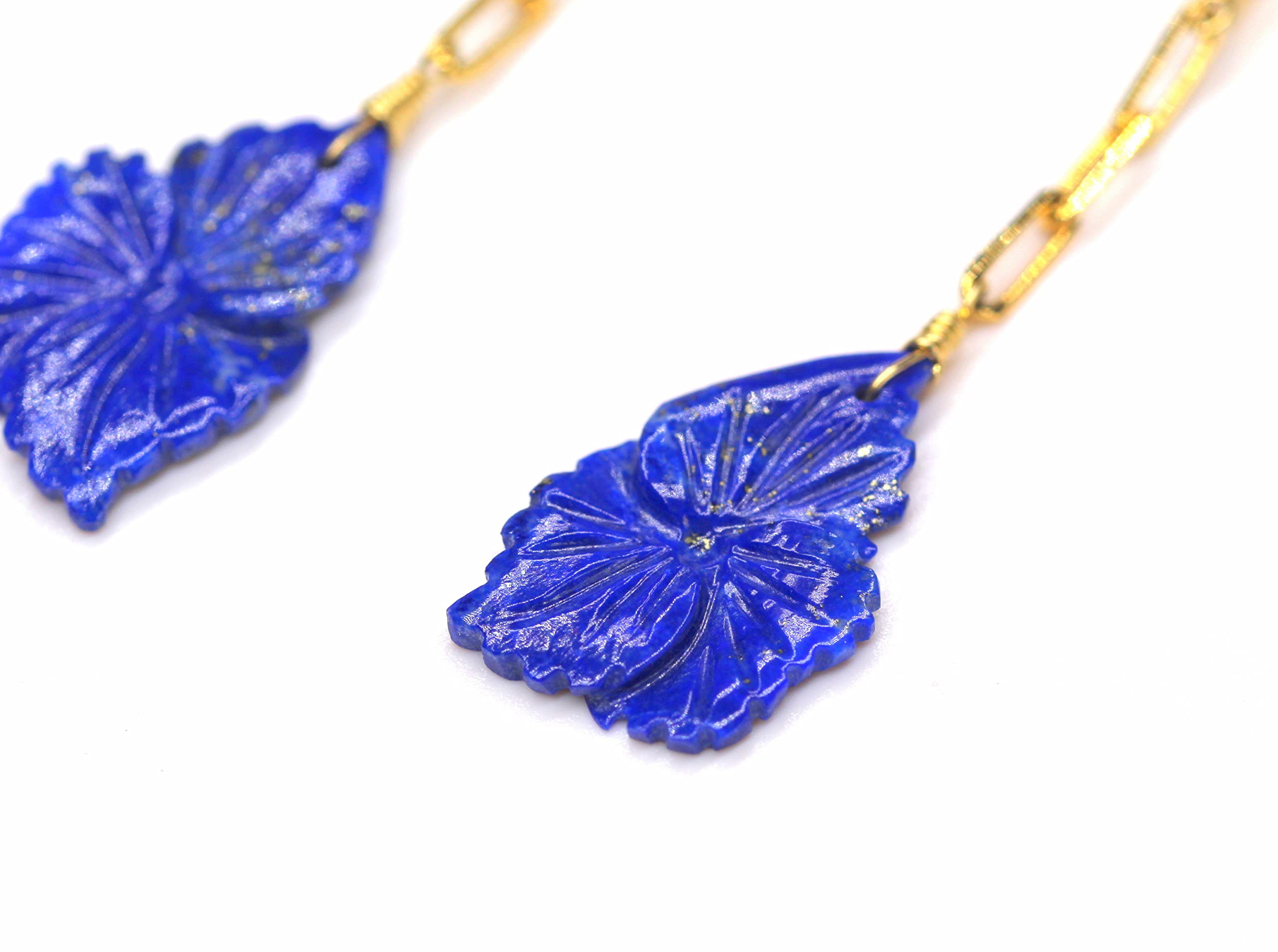 Belity AAA Lapis Lazuli Gold Filled Earrings - Hand Carved Gemstone Dangle Earrings for Women | Perfect Christmas Gift, Anniversary Present, Wife Gift | Great for Parties, Weddings & Special Occasions