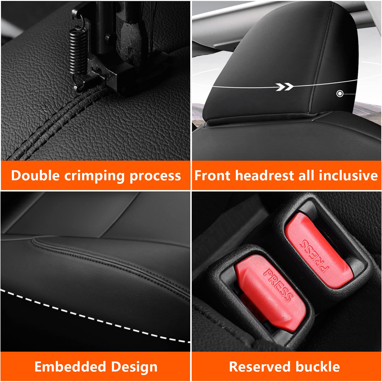 AOMSAZTO Custom Fit Leather Seat Covers for Toyota Corolla 2020 2021 2022 (L, LE) - Full Set Black Car Seat Protectors | Premium Interior Upgrade for Daily Commute & Road Trips